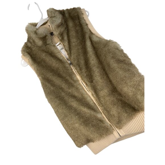 Ann Taylor Reversible Faux Fur & Knit Sweater Vest Size S NWT Zip Wool 8064 - Picture 5 of 15